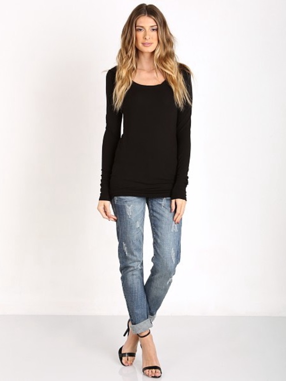 Splendid Layers Long-sleeve Shirt in Black